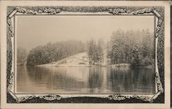 View of Lake and Snowy Forest Vignettes Postcard Postcard Postcard