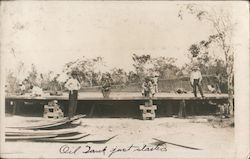 Workers, Oil Tank Construction Postcard