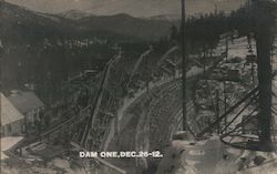 Dam One Construction December 26, 1912 Events Postcard Postcard Postcard