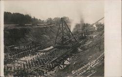 Construction of Champlain Canal Lock Eleven Postcard