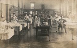 Nurses and Doctors Standing By Patient's Beds at a Hospital Doctors & Medicine Postcard Postcard Postcard