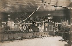 Lecture Hall, Patriotic Decorations Postcard