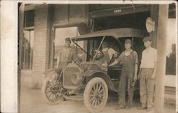 Early Auto at Garage Goodrich Tires Adv. Cars Postcard Postcard Postcard