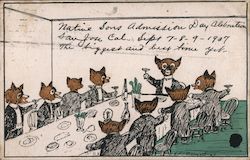 Bears in Tuxedos Having Dinner Postcard