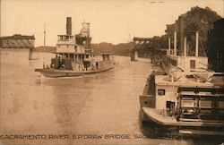 Southern Pacific Draw Bridge, Sacramento River California Postcard Postcard Postcard