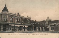 A View at the Corner of Second, High and Mill Streets Postcard