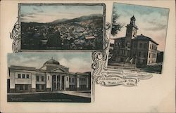 Tuolumne County Court House and High School Postcard