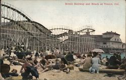 Scenic Railway and Beach Venice, CA Postcard Postcard Postcard