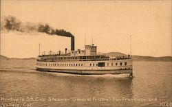 Monticello S.S. Co's Steamer "General Frisbee" Vallejo, CA Postcard Postcard Postcard