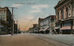 Looking Along Georgia Street Postcard