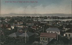 Birds' Eye View of Town and Mare Island Vallejo, CA Postcard Postcard Postcard