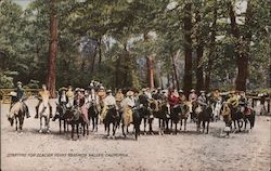 Horseback Riding, Starting for Glacier Point Postcard