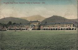 Hospital, East Front, Veterans' Home of California - 1912 Postcard