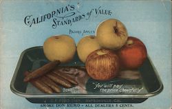 CALIFORNIA'S STANDARDS of VALUE PAJARO APPLES "You will pay the price cheerfully" Postcard