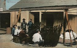 Fishermen Repairing Nets Postcard