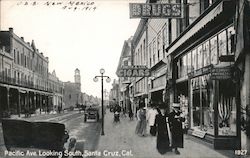 Pacific Ave. Looking South, Santa Cruz, Cal. 1927 California Postcard Postcard Postcard