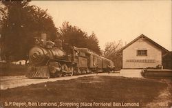 S.P. Depot, Ben Lomond, Stopping Place for Hotel Ben Lomond California Postcard Postcard Postcard