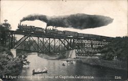 S. P. Flyer Crossing Soquel River at Capitola California Postcard Postcard Postcard