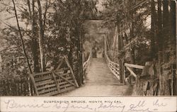 Suspension Bridge, Monte Rio, Cal. California Postcard Postcard Postcard