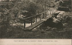 Foot Bridge at Altamont Park Occidental, CA Postcard Postcard Postcard