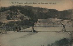 N. W. P. Trestle on Russian River Postcard