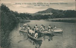 Boating at Riverside Villa, Russian River Postcard