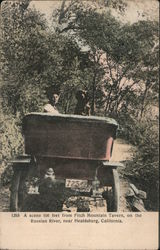 1265 A scene 100 feet from FitchMountain Tavern, on the Russian River, near Healdsburg, California. Postcard