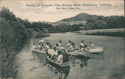 Boating at Riverside Villa, Russian River Healdsburg, CA Postcard Postcard Postcard