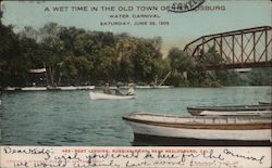 A WET TIME IN THE OLD TOWN OF HEALDSBURG - WATER CARNIVAL - SATURDAY, JUNE 26, 1909 Postcard