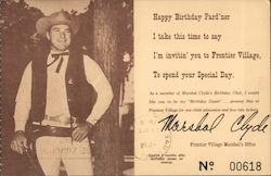 Frontier Village Happy Birthday Marshal Clyde Postcard