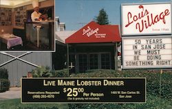 Lou's Village - Live Maine Lobster Dinner Postcard