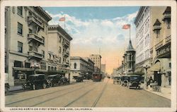 Looking North on First Street San Jose, CA Postcard Postcard Postcard