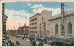 Looking Down First Street Postcard