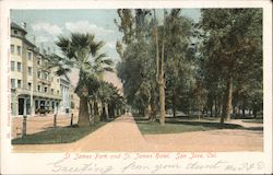 St. James Park and St. James Hotel San Jose, CA Postcard Postcard Postcard