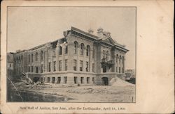 New Hall of Justice after the Earthquake - April 18, 1906 San Jose, CA Postcard Postcard Postcard