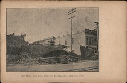 Elks Hall after 1906 Earthquake Postcard