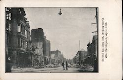 Second St., San Jose, looking north after Earthquake, April 18th. California Postcard Postcard Postcard