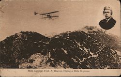 Rare: Mills Aviator, Fred A. Hoover, Flying a Mills Bi-plane. San Jose, CA Postcard Postcard Postcard