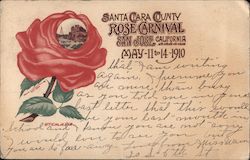 Santa Clara County Rose Carnival San Jose, California May 11 to 14 1910 Postcard