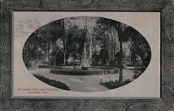 St. James Park and Fountains, San Jose, Cal. Postcard