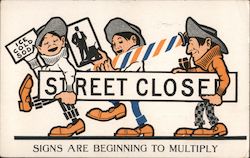 Street Closed. Signs are beginning to multiply San Jose, CA Postcard Postcard Postcard