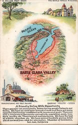 Santa Clara Valley Map  Radio Applause Card Postcard