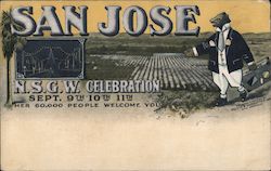 San Jose N.S.G.W. Celebration Sept. 9th-10th-11th. Her 60,000 people welcome you. California Postcard Postcard Postcard