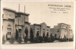 Rosicrucian Order. Administration Bldg., Egyptian Museum, Library and Auditorium. San Jose, California Postcard Postcard Postcard