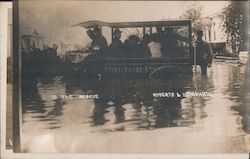 To the Rescue - Police Wagon, 1911 Flood San Jose, CA Postcard Postcard Postcard