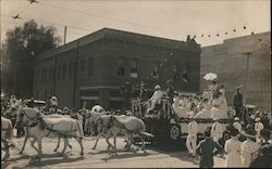 A Parade Float Being Pulled by Horses Postcard