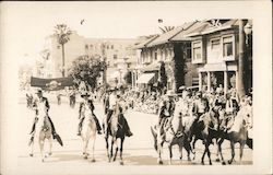 Men On Horses, 1910 Rose Carnival Parade Postcard