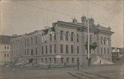 Damaged Building after Earthquake Postcard