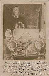 Man in "Thomas Flyer" car San Jose, CA Postcard Postcard Postcard