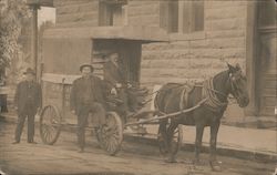 Three Men with a Horse Drawn Carriage Sacramento, CA Postcard Postcard Postcard